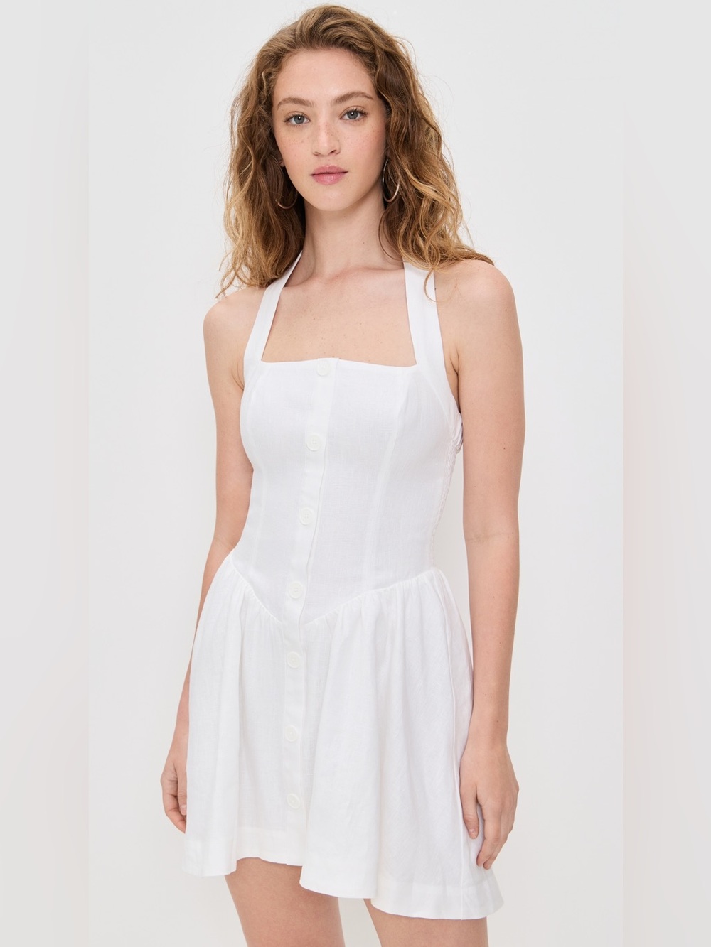 Reformation Mariela Premium Linen Mini Dress, Little White Dress, NWT